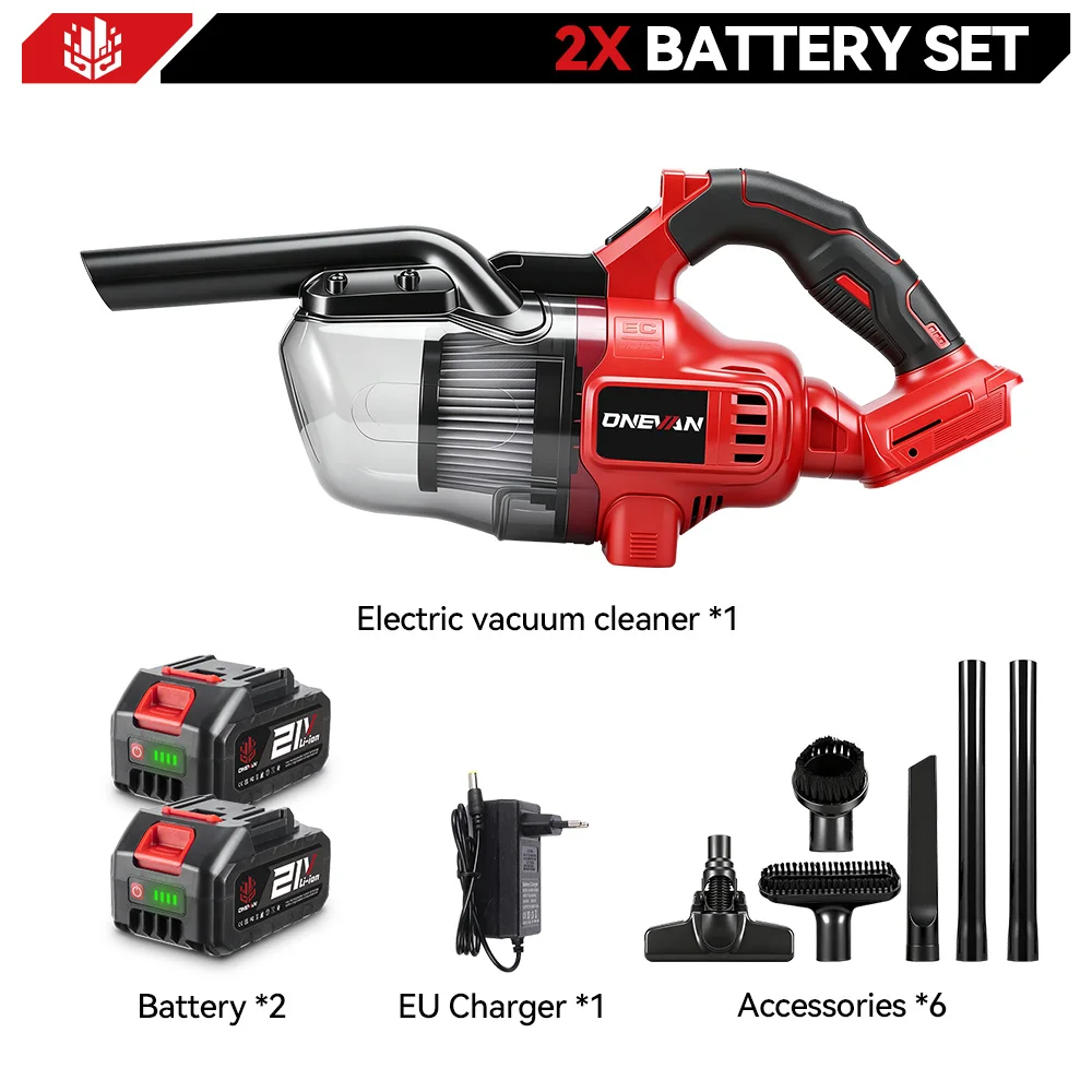 ONEVAN 16KPA Electric Vacuum Cleaner 6in1 Cordless Handheld Home Vacuum Floor Pet Hair Cleaning Tool For Makita 18V Battery Pin image 3