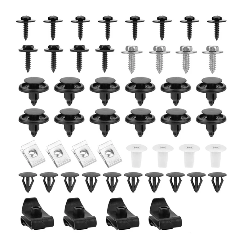 50 قطعة من البلاستيك دفع المسامير كليب مصد للسيارات السحابات جسم السيارة البراغي عدة سيارة الجبهة الوفير دفع كليب المسامير السحابة #2