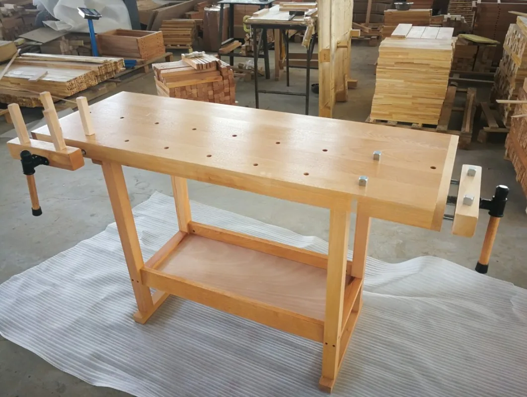 Imported beech solid wood workbench woodworking table multi-functional operation solid wood table student