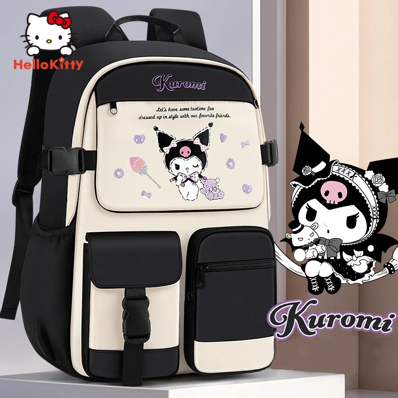 Miniso Kuromi Girl Cute Schoolbag Elementary Student Grade 3-12 Large Capacity Backpack Pupil School Bag Teenage Schoolgirl Gift