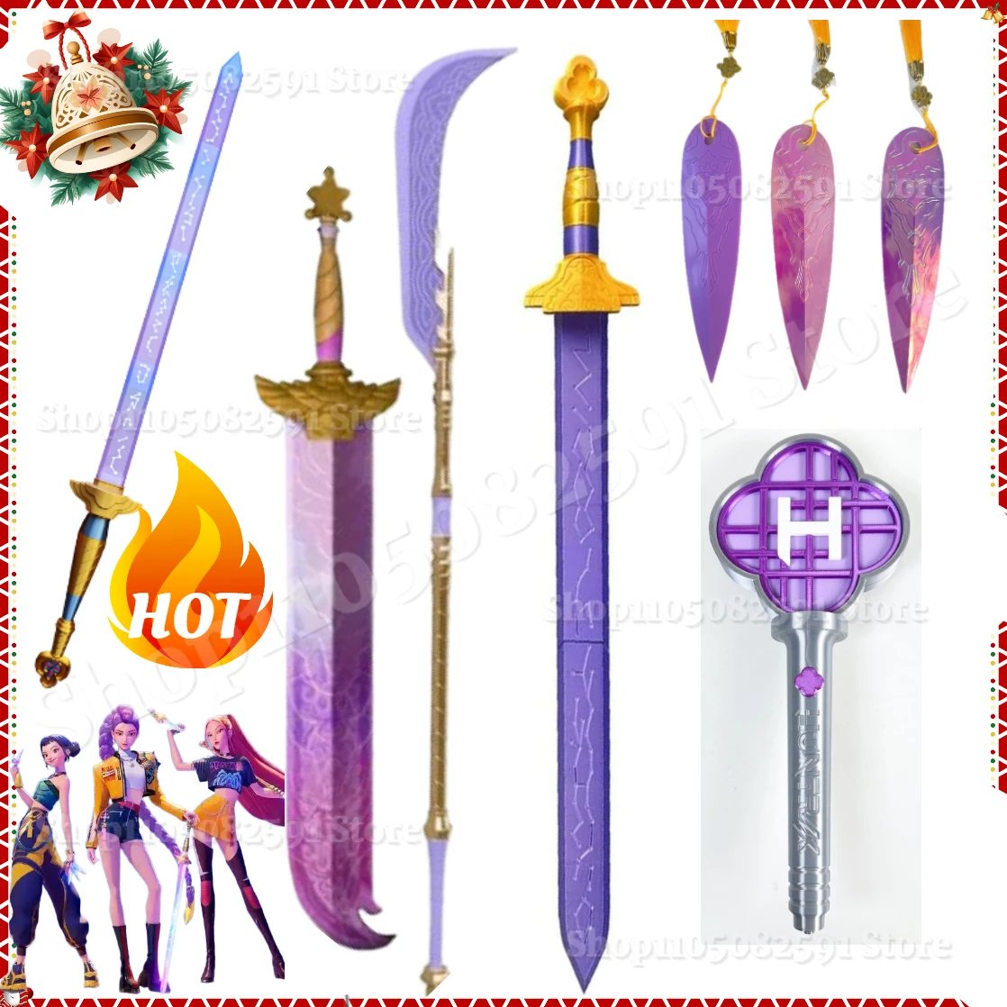 Réplique d'accessoires d'Halloween Mira Zoey Rumi pour chasseurs de cosplay de démons, accessoires de jeu de rôle de cosplay, accessoire fantastique, accessoires de tenues d'Halloween