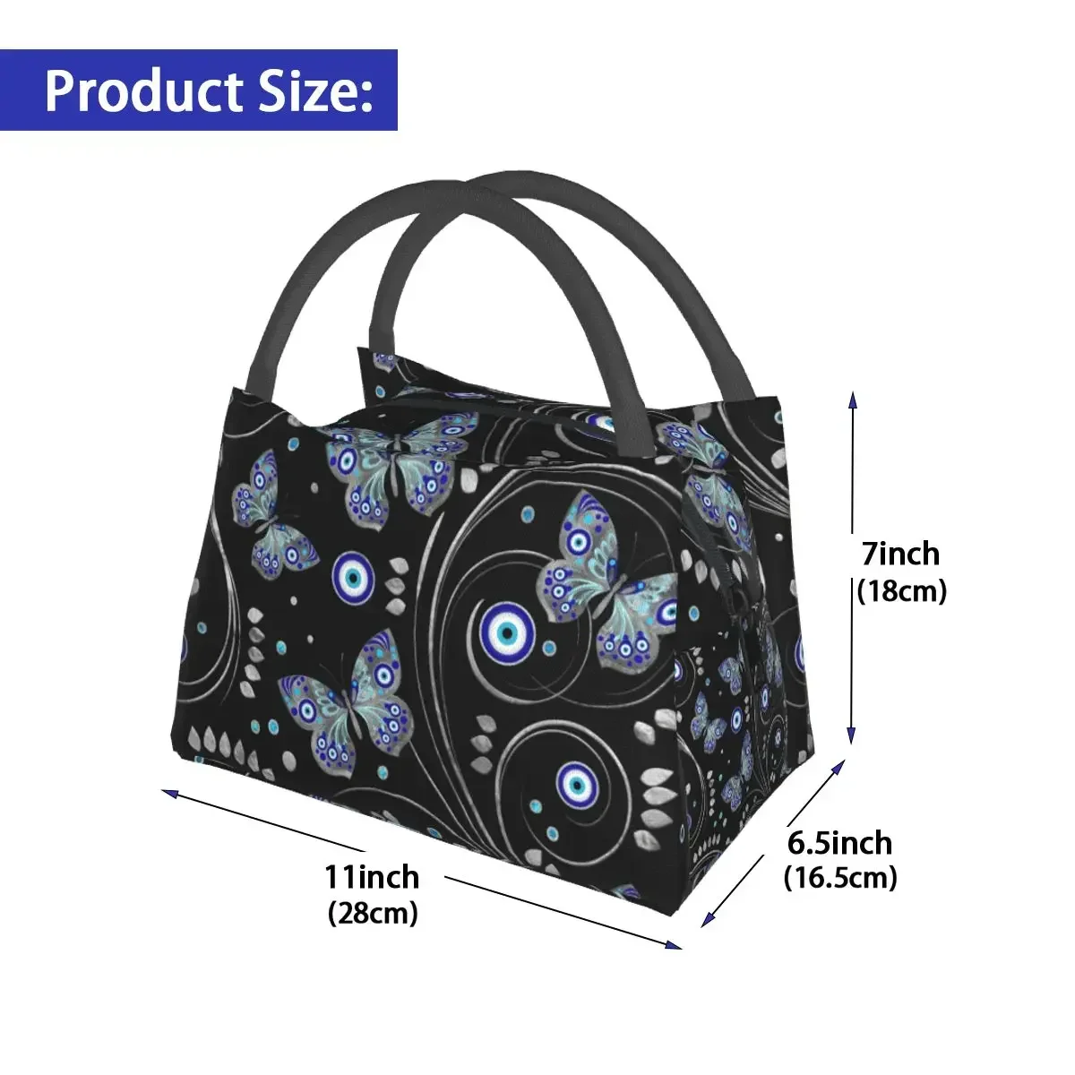 Evil Eye Lunch Bag Nazar Charm Print Fashion Lunch Box Picnic Portable Tote Food Bags Waterproof Custom Cooler Bag