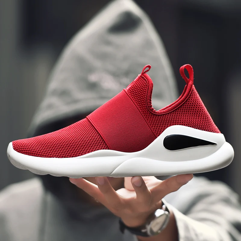 

Men Ultralight Slip-On Running Shoes Male Breathable Outdoor Jogging Sneakers High Elastic Knitted Summer Sports Walking Shoe