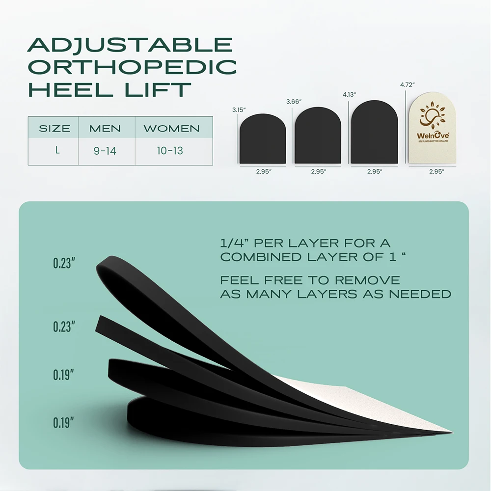 2個入り4層矯正インソール、調節可能な整形外科用ヒールリフト、フットペディキュアツール、足のアーチサポートケアパッド