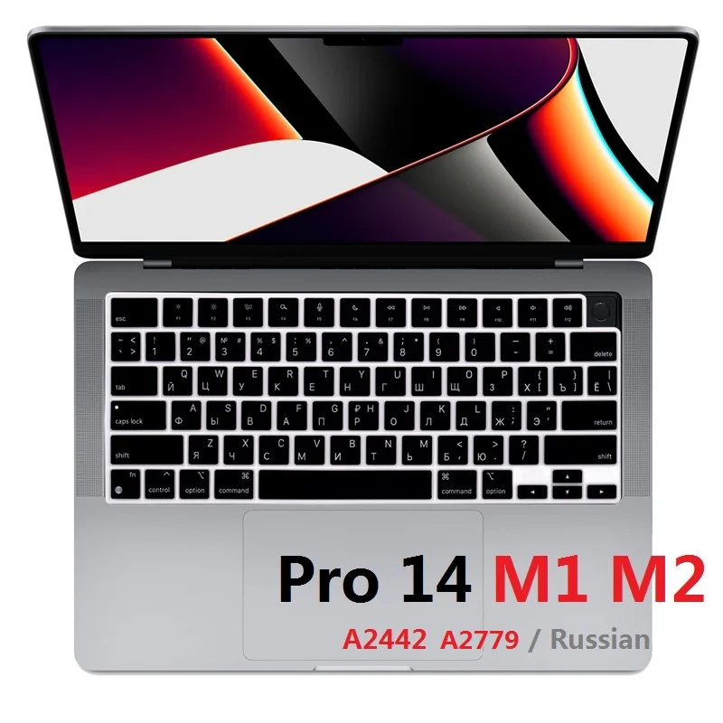 

TPU Skin for Macbook Pro 14 M2 M1 A2442 A2779 2022 2021 EU US Russian Keyboard Cover for Macbook Pro 14 M1 M2 Keyboard Protector