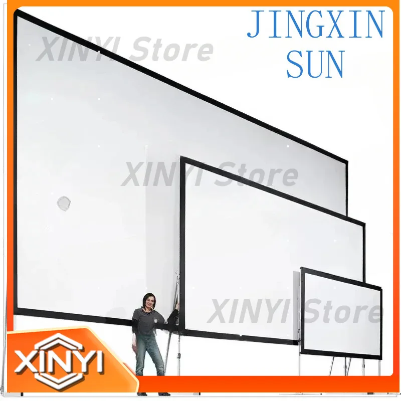 150 180 200 220 250 300 Inch 16:9 4:3 Front And Rear Fast Fold Projection Portable Outdoor Projector Screen