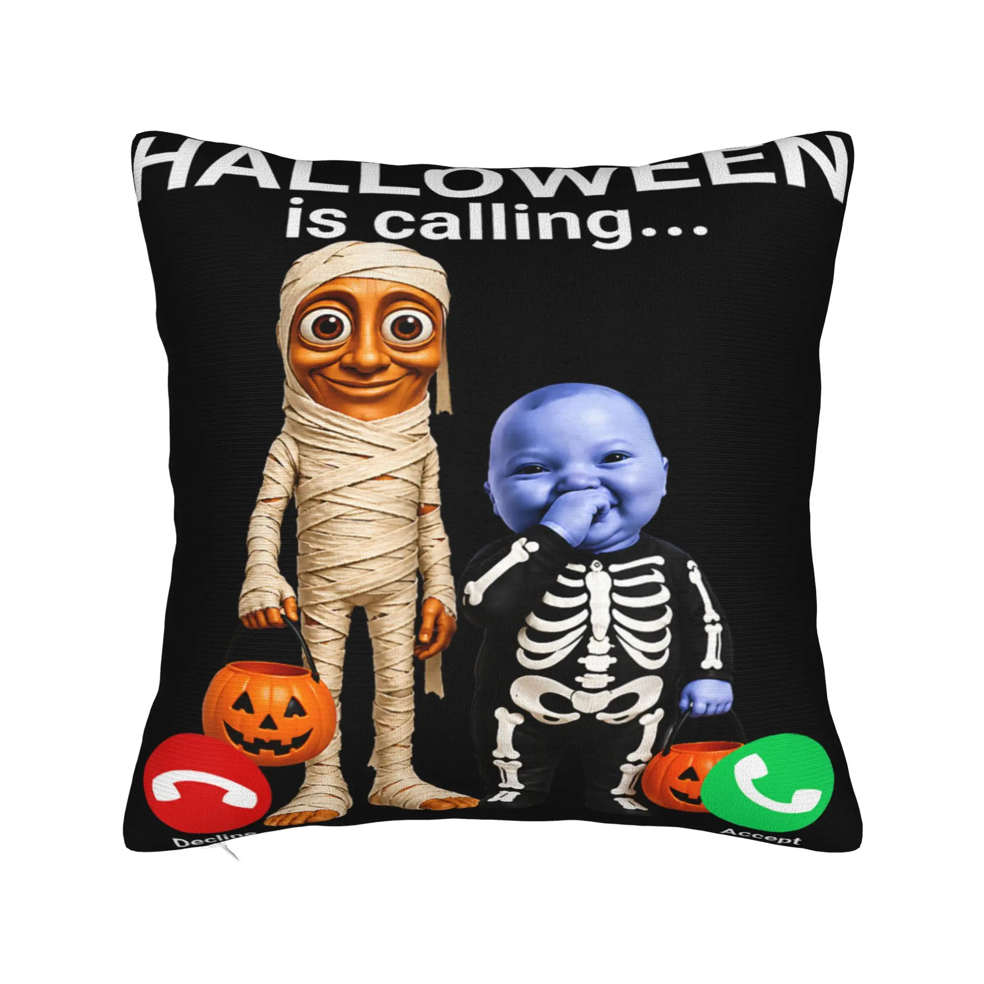 Halloween Tung Tung Tung Sahur AI Baby Pillowcases  Fashion Pillow Case For Sofa Home Decoration Comfy Pillow Cover