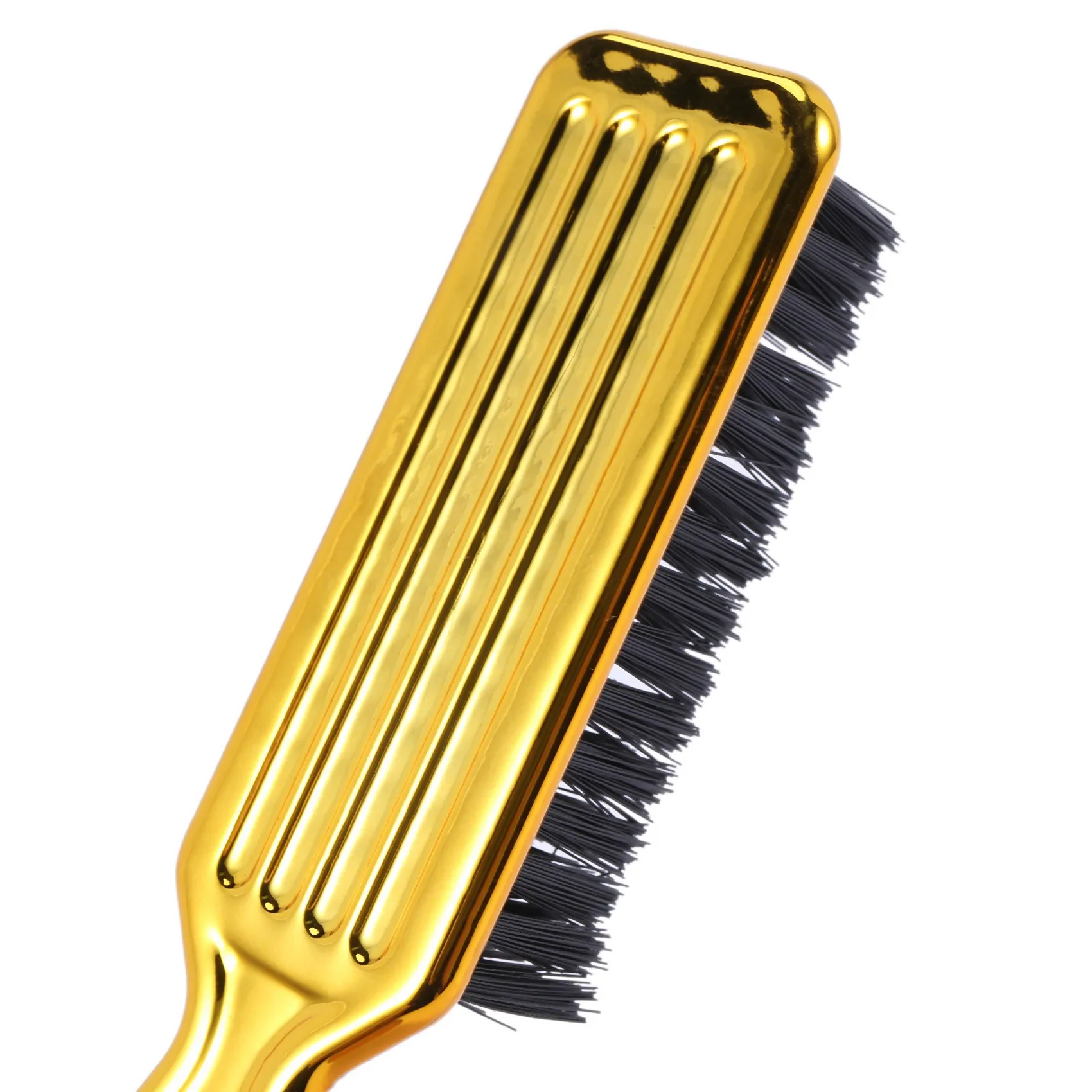 

X17A 2025 NEW-Fade Brush Comb Scissors Cleaning Brush Barber Shop Skin Fade Vintage Oil Head Shape Carving Cleaning Brush Gold 4