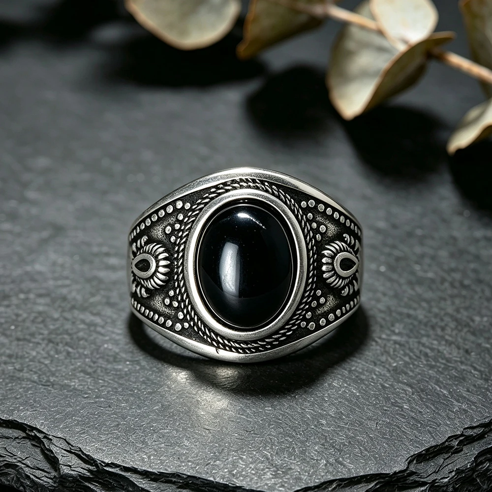 Vintage S925 Sterling Silver Women's Ring, Waterdrop Shape Two‑Stone Natural Amethyst Ring, Premium Fine Jewelry Gift