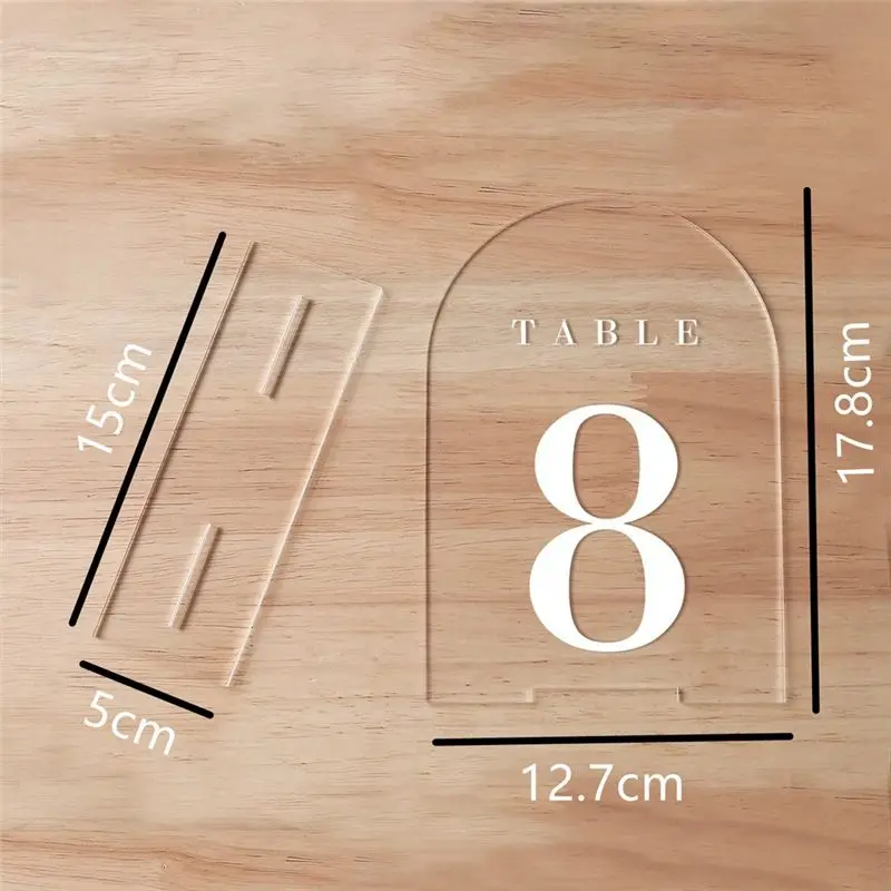 【ELEVATE LIFE】5Pcs Transparent Blank Arched Acrylic Wedding Table Signs DIY Party Birthday Party Seating Signs ABDD
