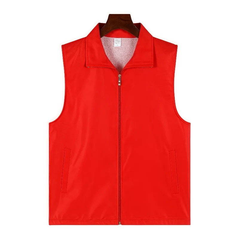 Summer Sleeveless Thin Breathable Jacket Activity Volunteer Vest Custom Logo Printing Brand Text Work Uniform Men And Women 4XL