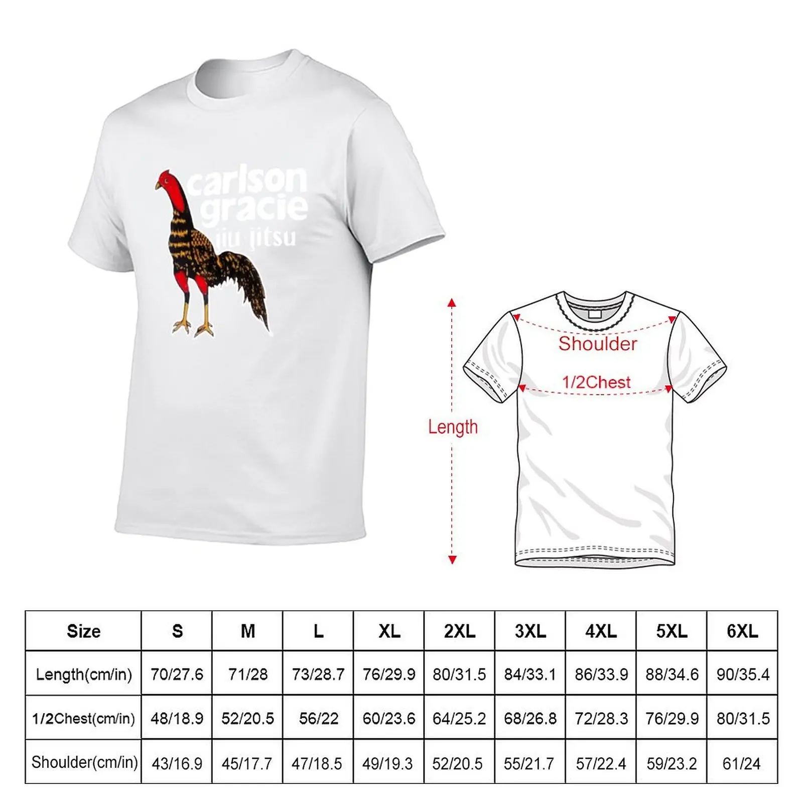 Carlson Gracie Team Logo Rooster T-Shirt printed t shirts for man cotton tshirt 100% T-Shirt