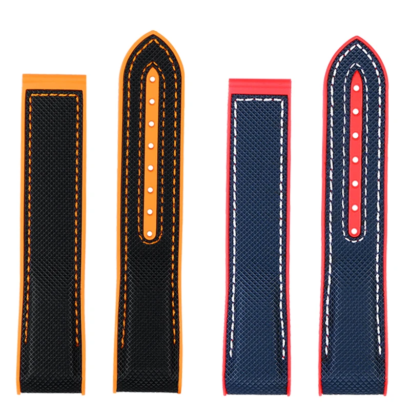 Curved Rubber Watch Strap for Omega Seamaster