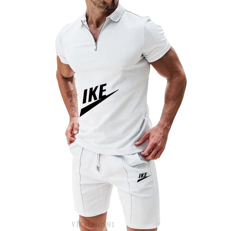Men\'s wear Summer casual fashion sportwear set Quick drying Short sleeve T-shirt + Jogging shorts two-piece ropa barata