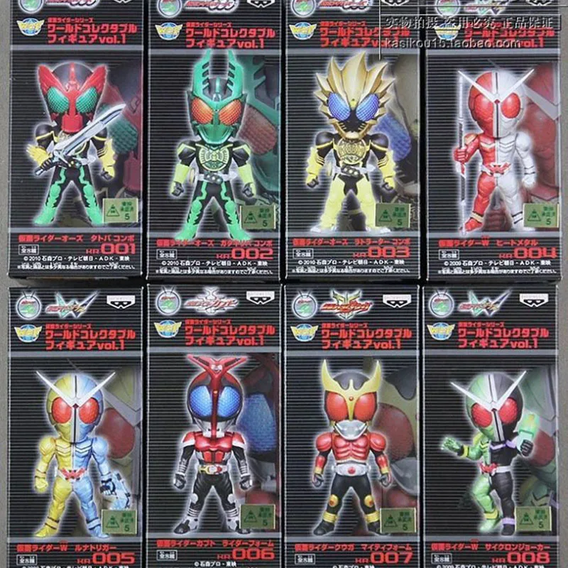 Bandai 8pcs Masked Rider Wcf 7 Masked Dragon Rider Boxed Action Figure Black Aberdeen Ornament Model Children Toy Birthday Gifts