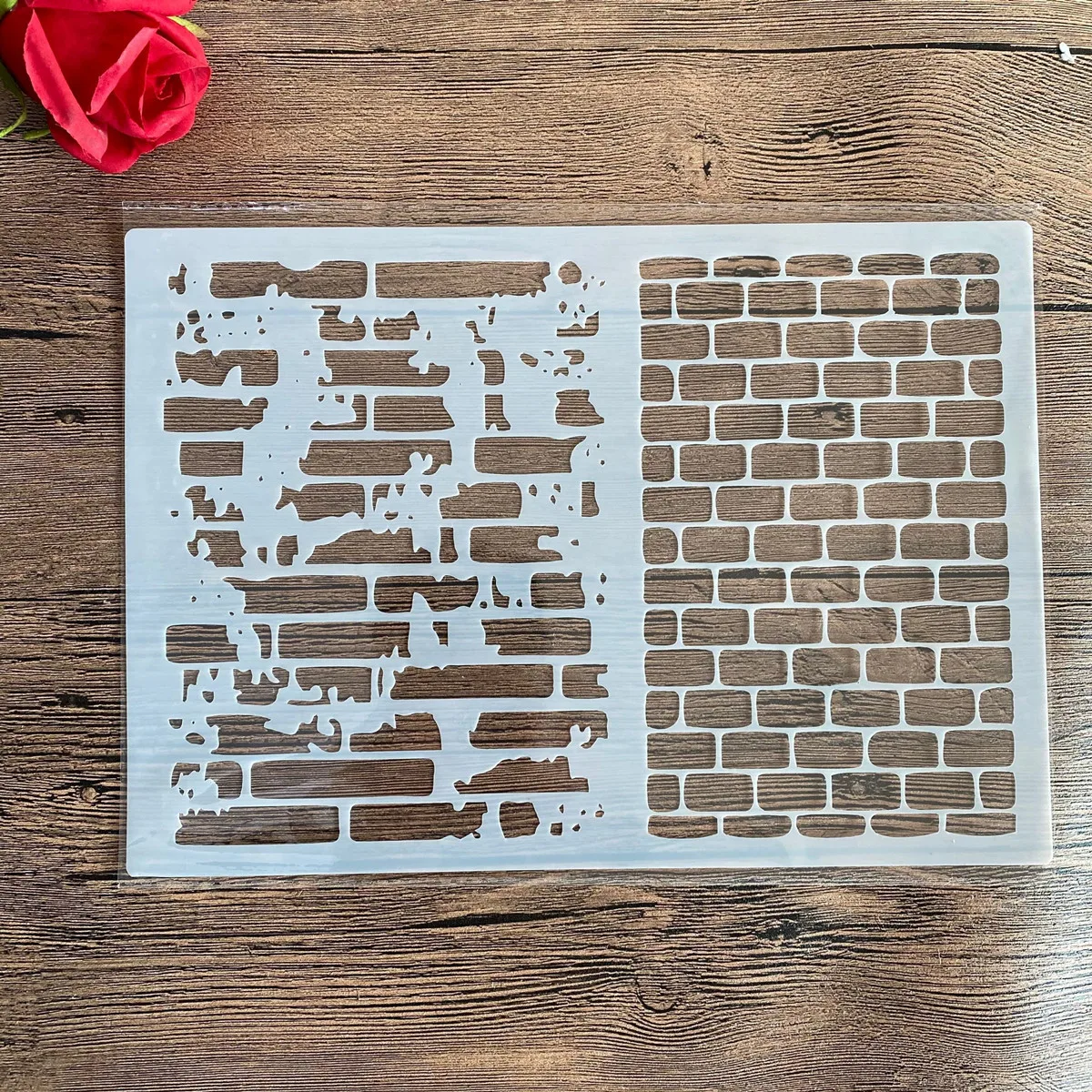 Projekt A4 w formacie A4 szablon do malowania ścian Scrapbooking znaczek Album dekoracyjne tłoczenie papier typu kraft DIY cegła kwadratowe szablony