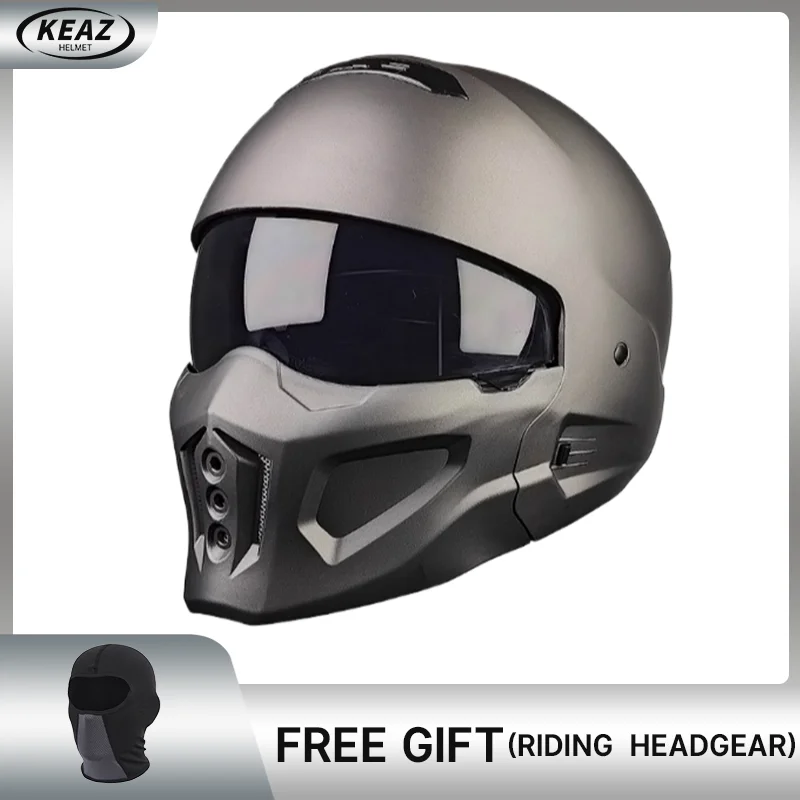 

Cool Matte Sliver Grey Scorpion Full Face Helmet with Mouth Guard for Riding Safety Removable and Washable Interior Lining
