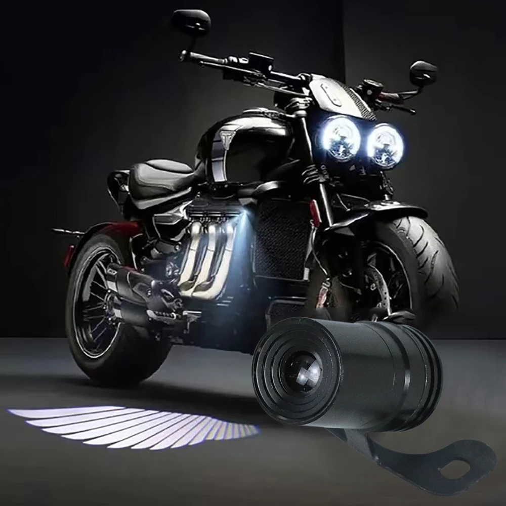 2 قطعة أجنحة الملاك للدراجات النارية LED ضوء الإسقاط سيارة كهربائية تعديل الشارع ترحيب الديكور المضادة للتصادم ضوء الليزر #5