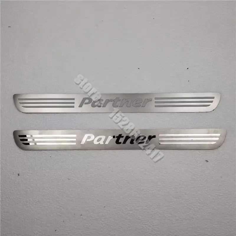 For Peugeot Partner MK2 Tepee Box Combispace 2008-2023 Door sill scuff plates thresholds protector Stickers Welcome Pedal