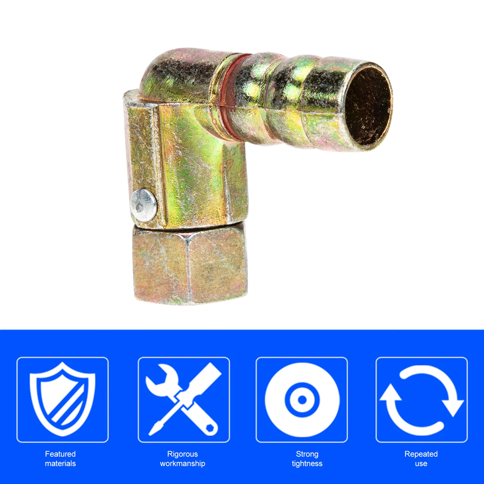 

6pcs Full Copper Cooker Pipe Adapter Sturdy Gas Hose Connector Tight Seal Leakproof Home Use Easy Install Water Pipe Joint Elbow