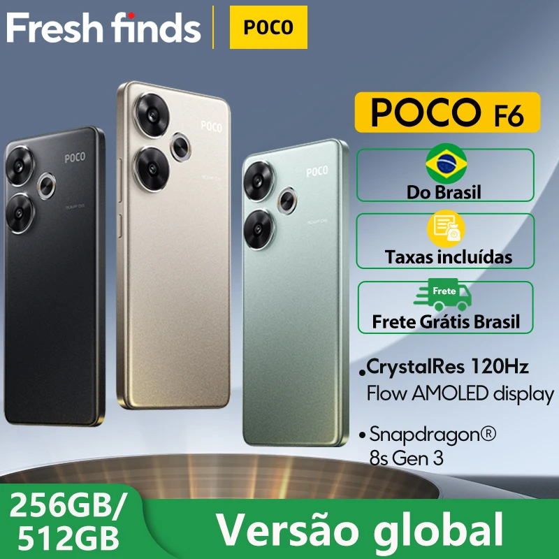 NEW POCO F6 Smartphone Snapdragon®8s Gen 3 1.5K CrystalRes AMOLED 90W Turbo Charging 5000mAh Battary 50MP dual camera with OIS