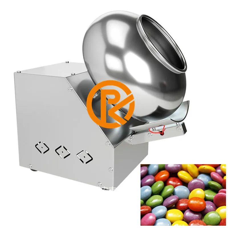 เครื่องเคลือบช็อคโกแลตอาหารน้ําตาลขนาดเล็กขนมถั่วลิสงหวานช็อคโกแลตฟิล์มเคลือบกระทะเครื่องจักร