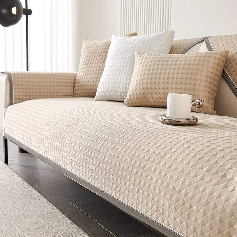 

2026 New Summer Ice Silk Anti - Slip Sofa Cushion with Ice Beans High - End Feeling Cool Mat