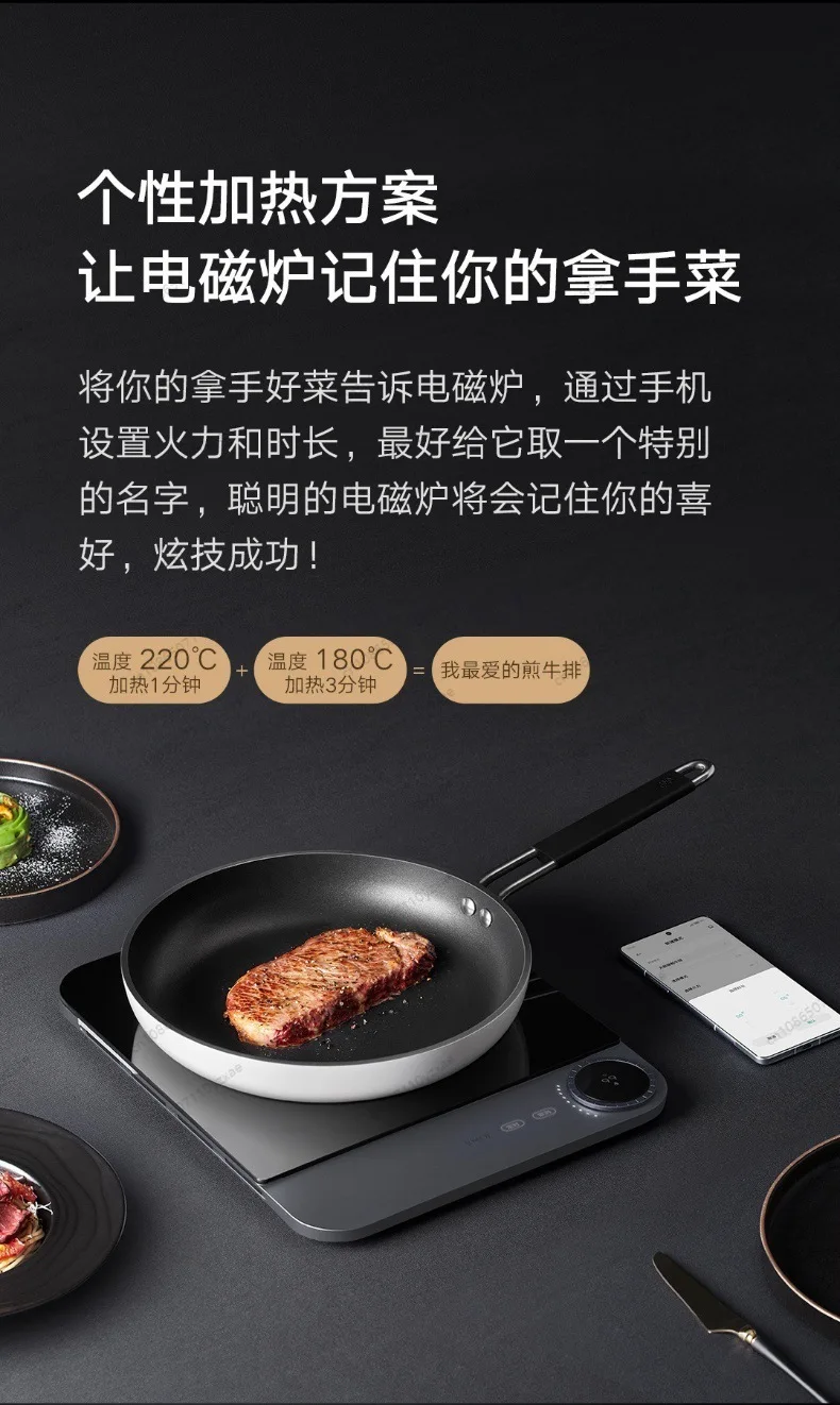 Ultra Slim Induction Cooktop 2100W, Smart Touch Control with High/Low Power Mode for Home Kitchen Cooking