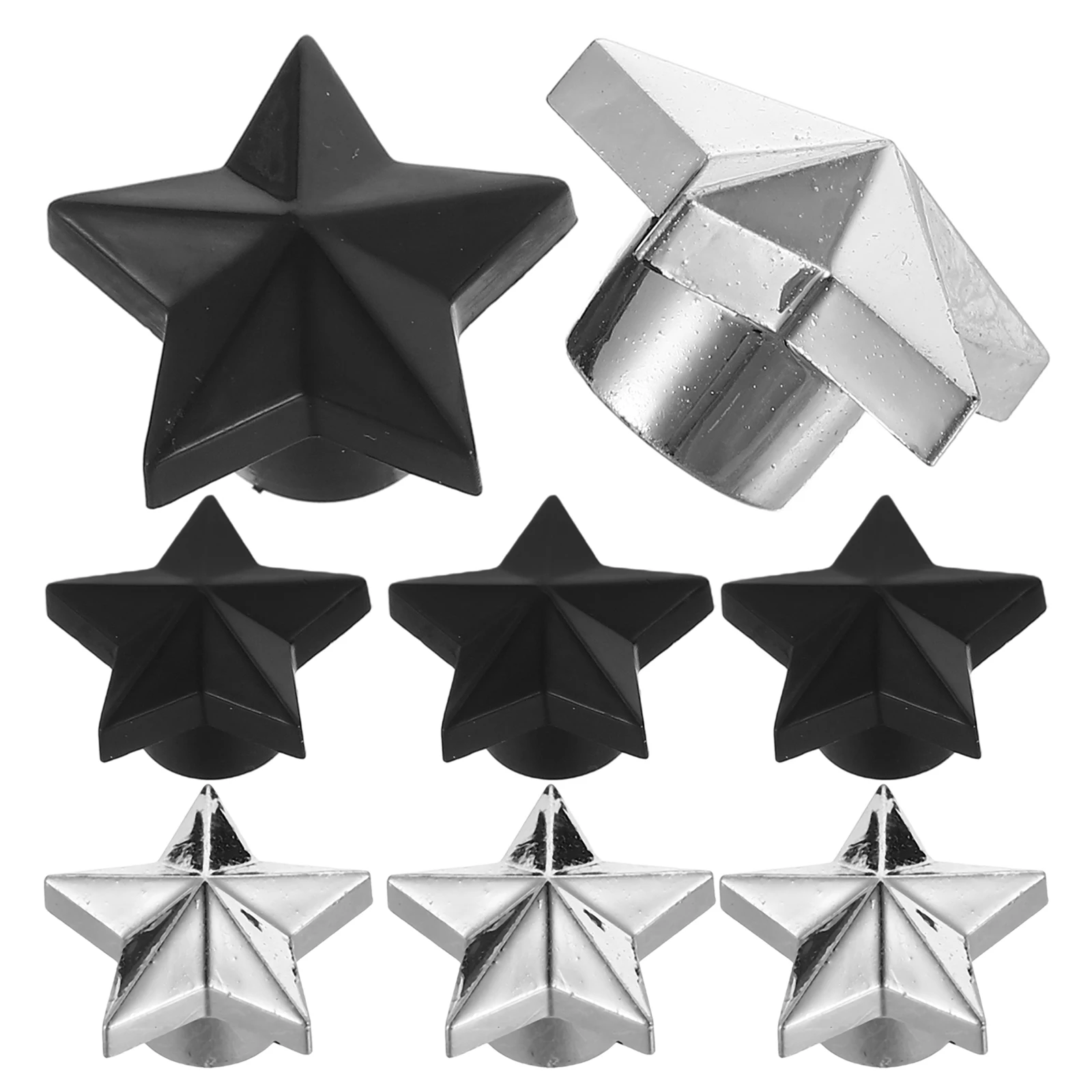 

8Pcs Tire Caps Star Shaped Silver Black Car Motorcycle Bicycle Accessories Durable Star Shaped Tire Valve Caps Firm