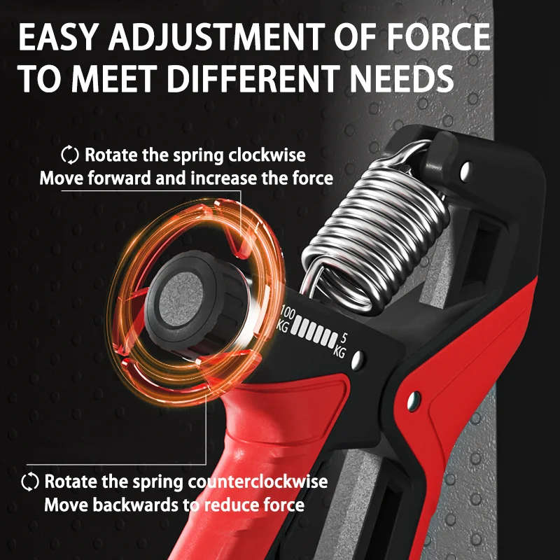 5-100kg Adjustable Grip Strength Trainer Muscle Exercise Fitness Equipment, Durable ABS Material, Muscle Enhancement and Recover