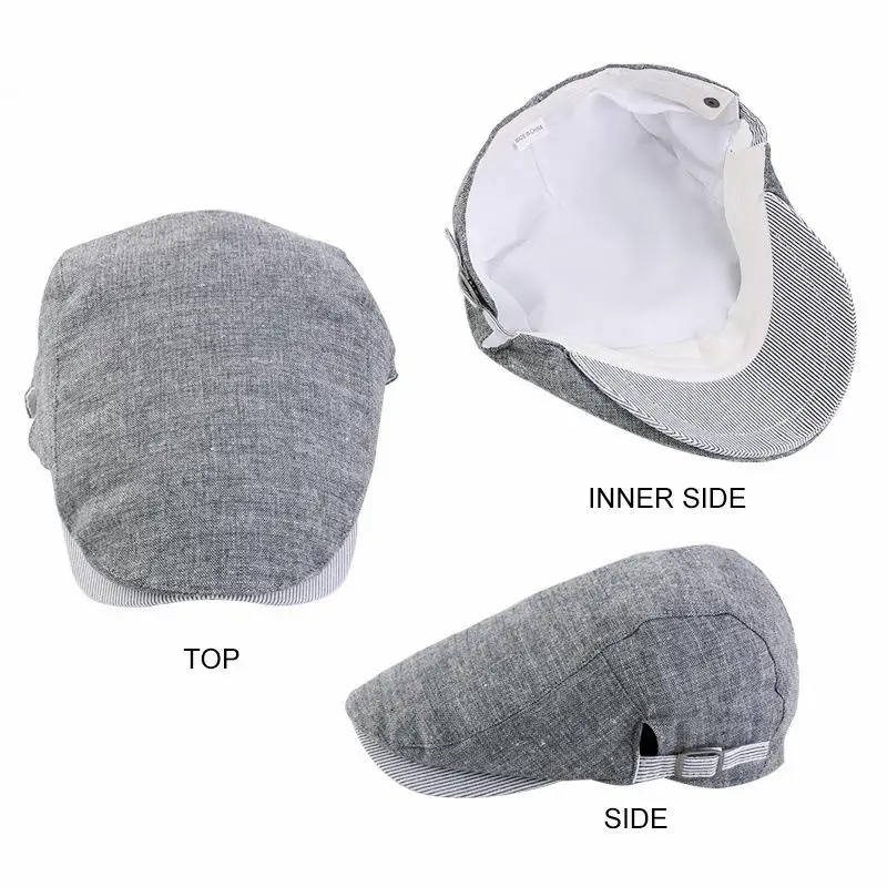 Spring/Summer Breathable Lightweight Double Button Adjustable Beret  peaked cap Painter Hat