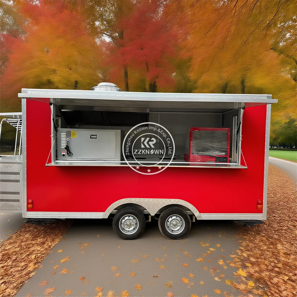 

Street Outdoor Food Truck Mobile Kitchen Ice Cream Coffee Salad Snack Cart Concession Food Trailer Truck Fully Equipped