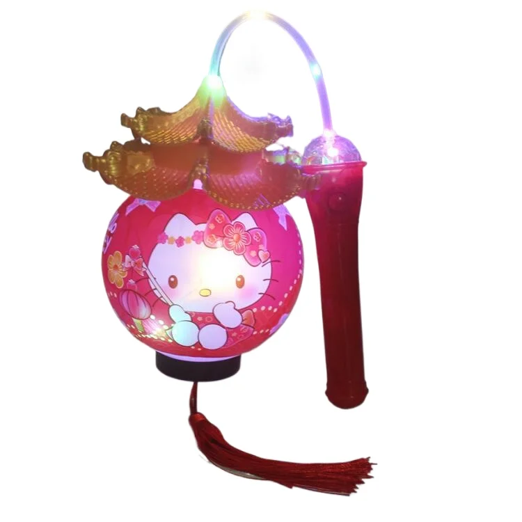 Sanrio Hello Kitty Glow Portable Lanterns Kids Music Lanterns Toys Festival Merry Christmas New Year Spring Festival Gifts
