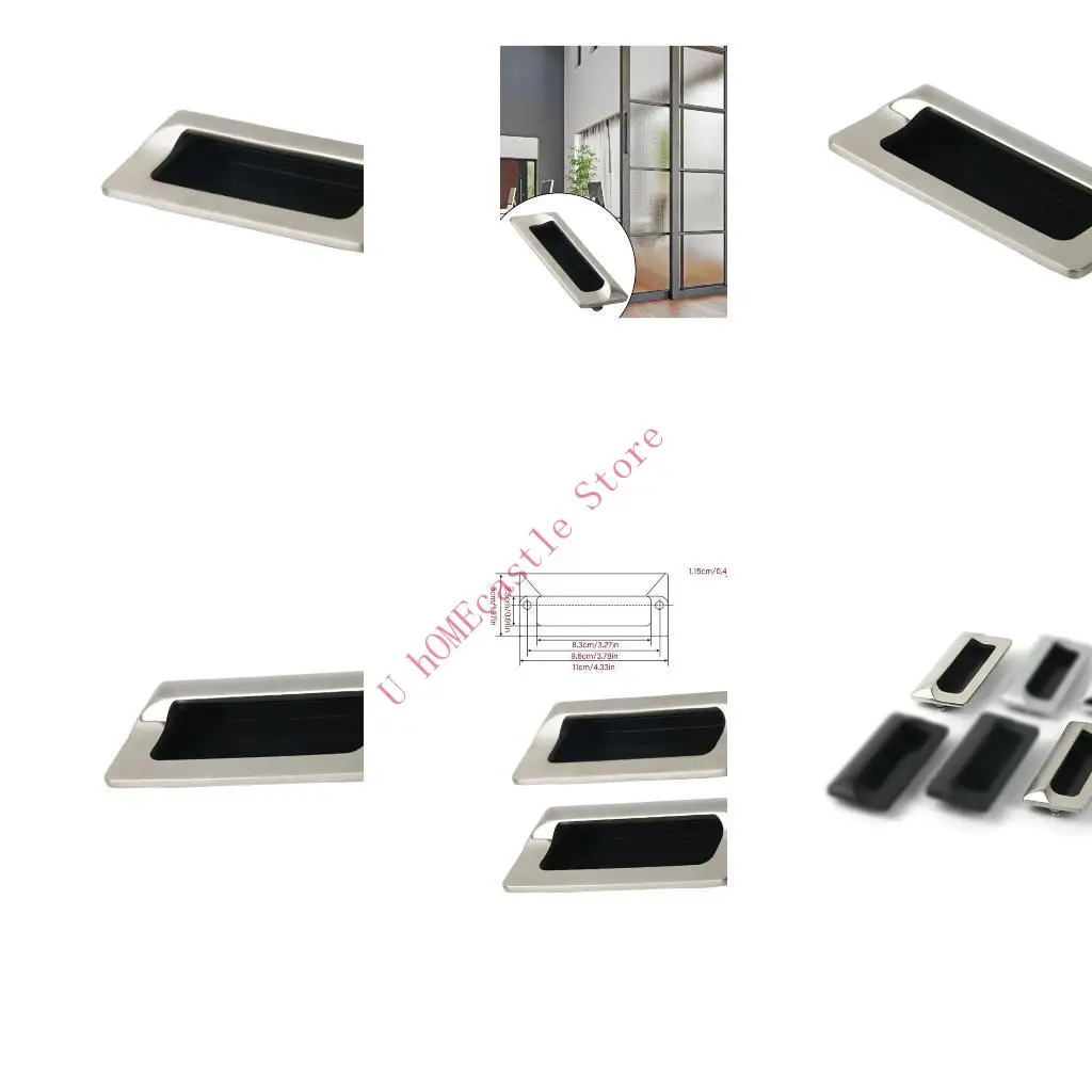 63HF Steel Recessed Flush Pull Handles Invisible Drawer Pull for Cabinet Door Drawers