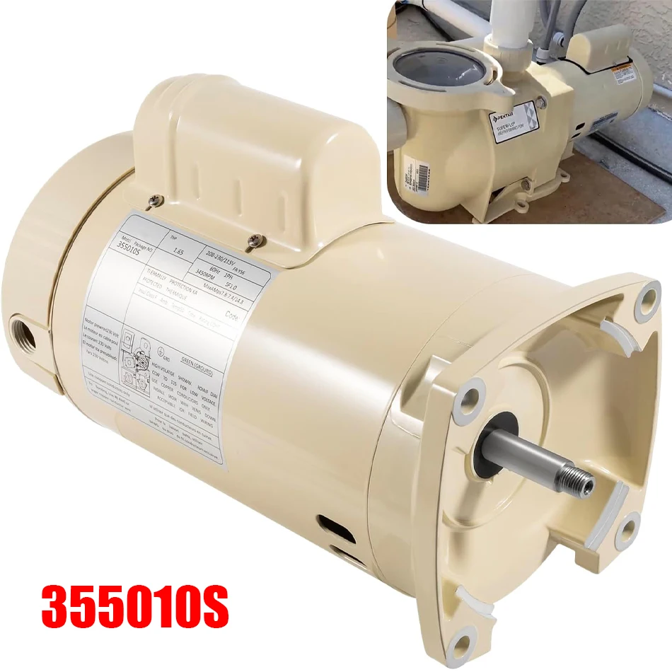 

MX 355010S Energy Efficient Replacement Motor Compatible with WhisperFlo High Performance Pool Pumps WFE-4 & WFE-26, 1 Speed, SF