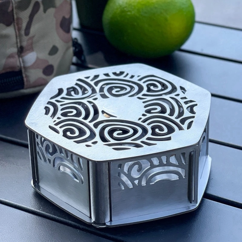 

Outdoor Magnetic Mosquito Incense Box Camping Portable 430 Stainless Steel Windproof Hollow Multifunctional Mosquito Incense Box