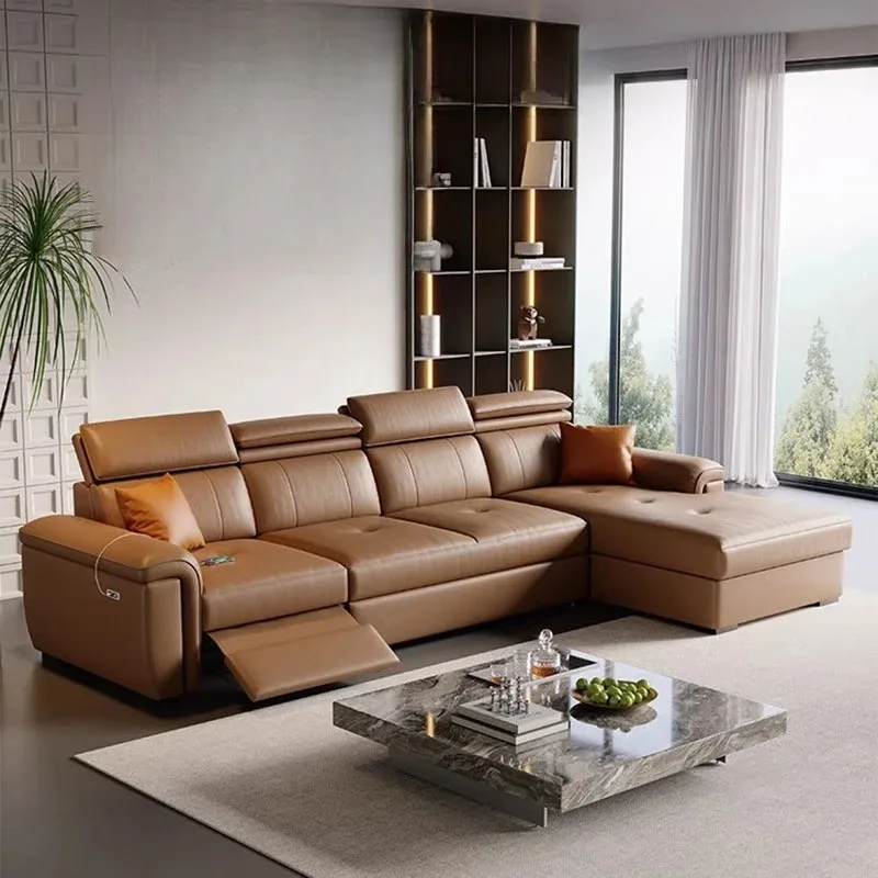 أريكة غرفة المعيشة البنية المريحة، تصميم دعم الظهر، كرسي الصالات، أرائك غرفة المعيشة، أثاث Divano العصري الفاخر #2