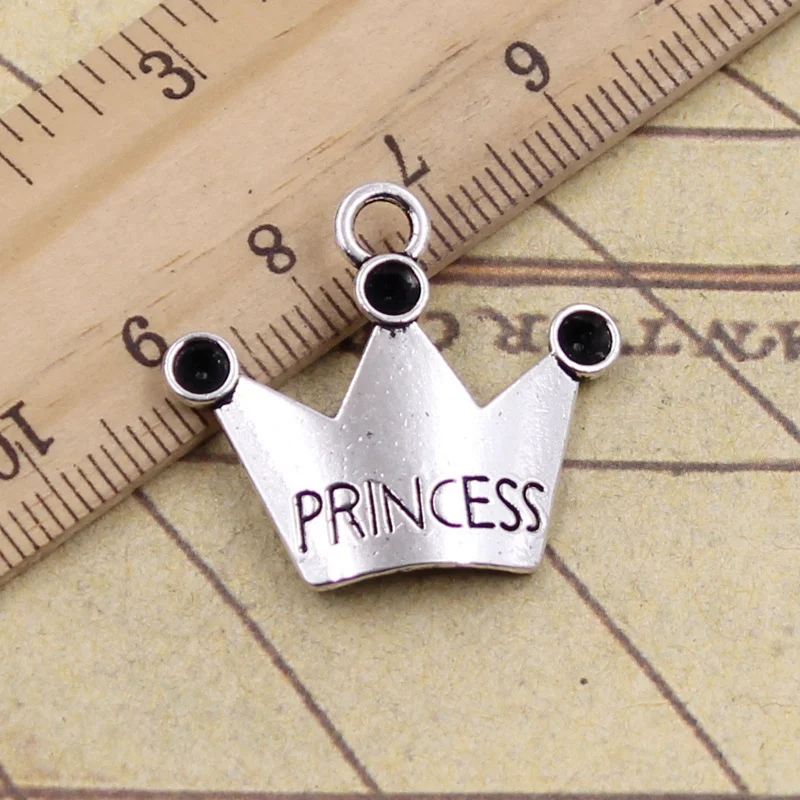 20pcs Charms Crown Princess 25x28mm Tibetan Silver Color Jewelry Antique Pendants DIY Craft Handmade Making