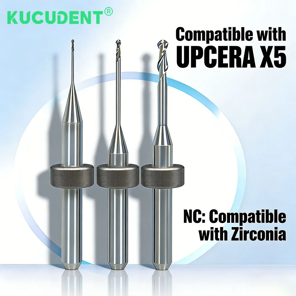 

Dental Milling Burs Compatible UPCERA X5 0.6/1.0/2.5mm Precision Grinding Tools for Zirconia D4 CAD/CAM System Dentist Lab Tool