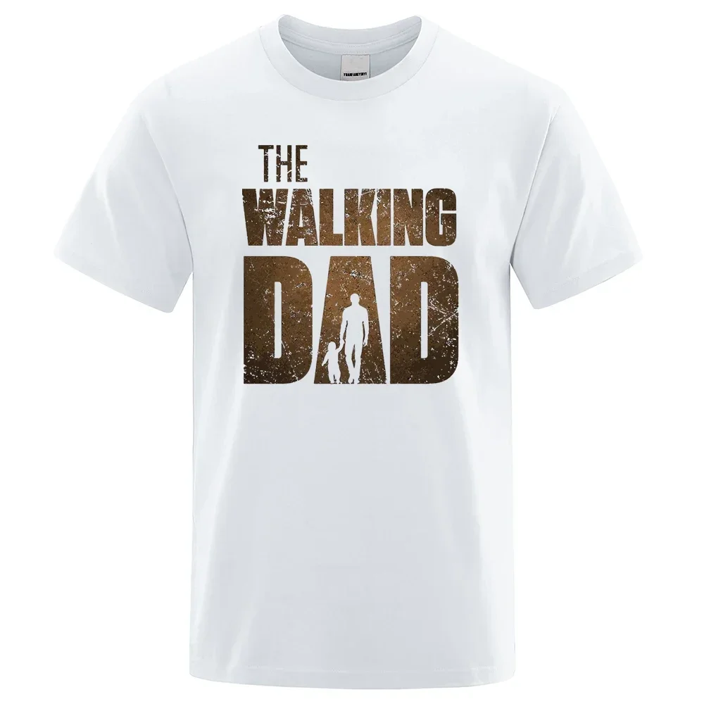 Walking Dad Funny Street Printed Loose Oversized Cotton T-Shirt Men's women kids Summer Casual Hip Hop Short Sleeve Fashion Tee