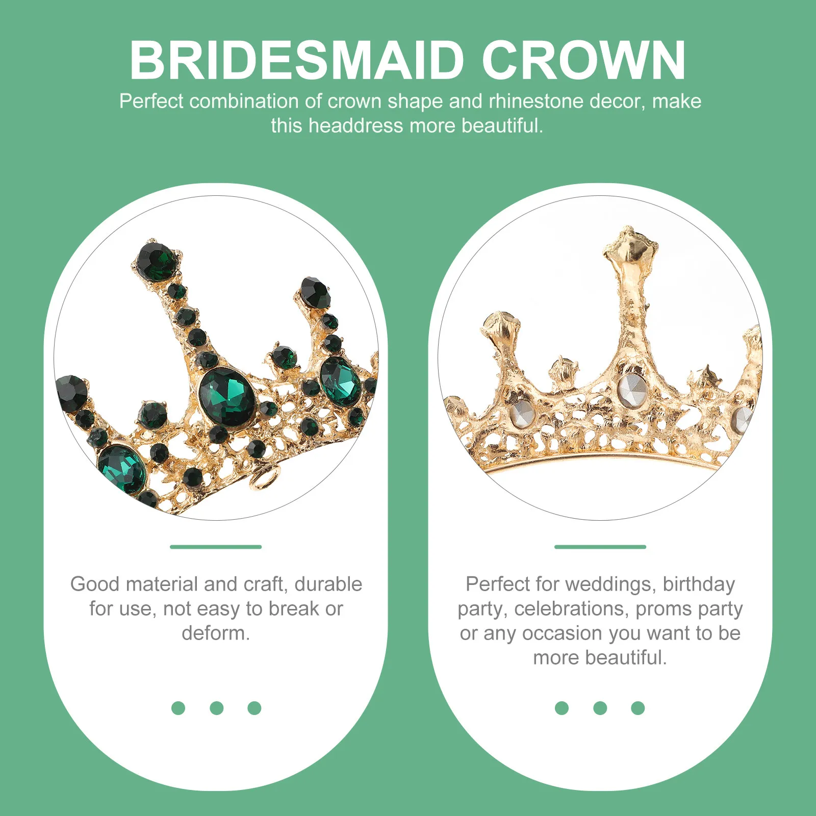 

1Pcs New Bride Crown Rhinestone Glitter Wedding Party Headband Hair Accessory Elegant Style for Formal Occasions