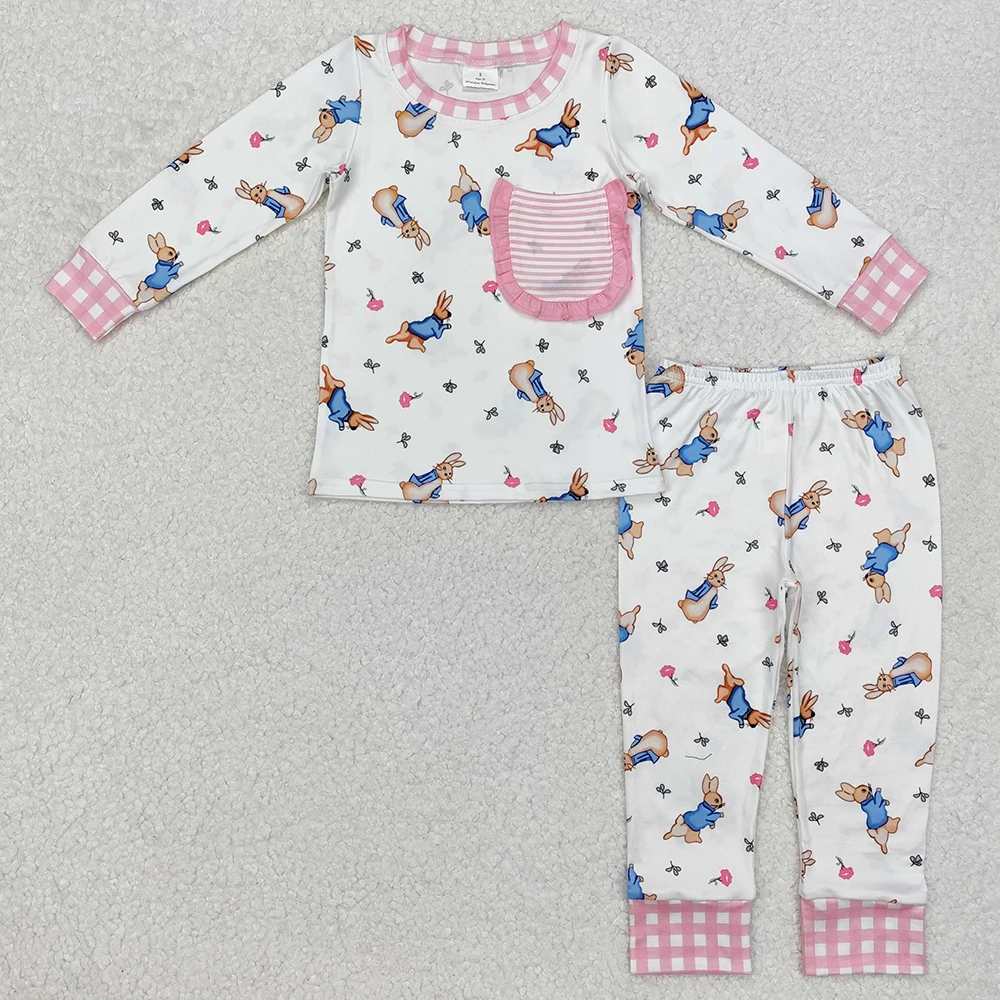 New Fashion Kids Designer Clothes Girls Easter Rabbit Shirts Pants Sibling Pajamas Sets Boutique Baby Girls Pajamas Boys Outfits