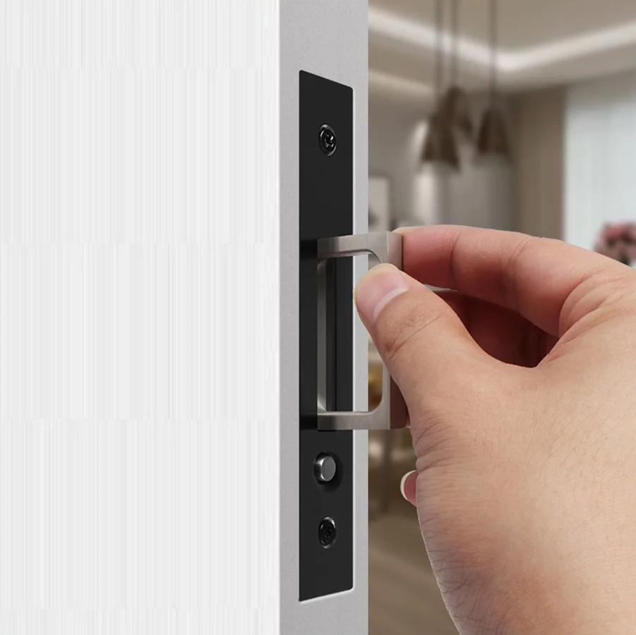 1Pc Zinc Pocket Door Edge Pull Pop Out With Button Press