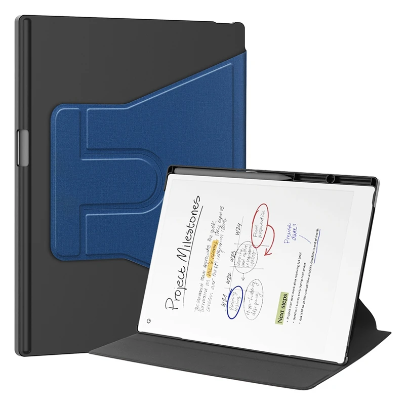 

Чехол для Remarkable Paper Pro 11,8-дюймовый защитный чехол с держателем для карандашей-360 ° Вращающаяся защитная крышка подставки