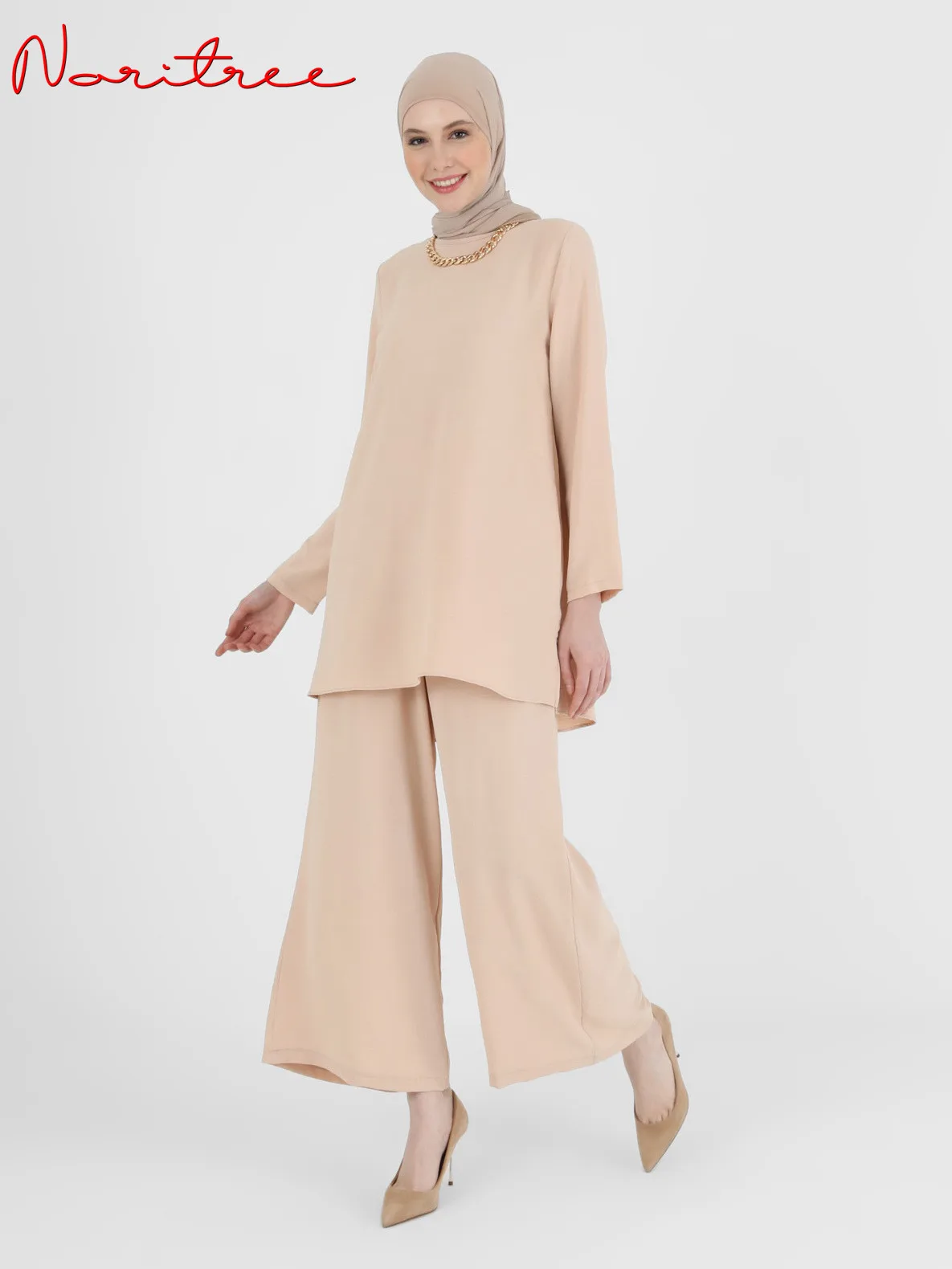 Fashion two pieces Suits Abaya Dubai soft  Tops + Pants Muslim Sets Dress Abaya Dubai Muslim Islam Abayas WY1469