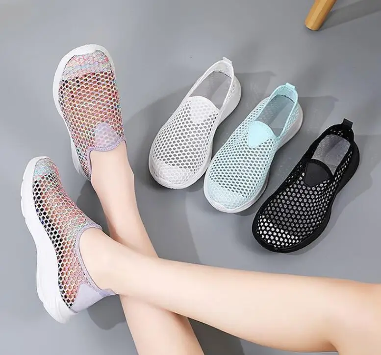 Women Shoes Summer Mesh Breathable Shoes Woman Shoes Fashion Sneakers Soft Comfortable Slip On Women\'s Shoes