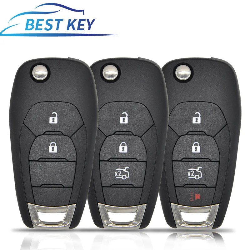 BEST KEY Replacement Flip Cover Modified 2/3/4 Buttons Remote Flip Key Fob Shell Case for Chevrolet Cruze Aveo 2014-2018