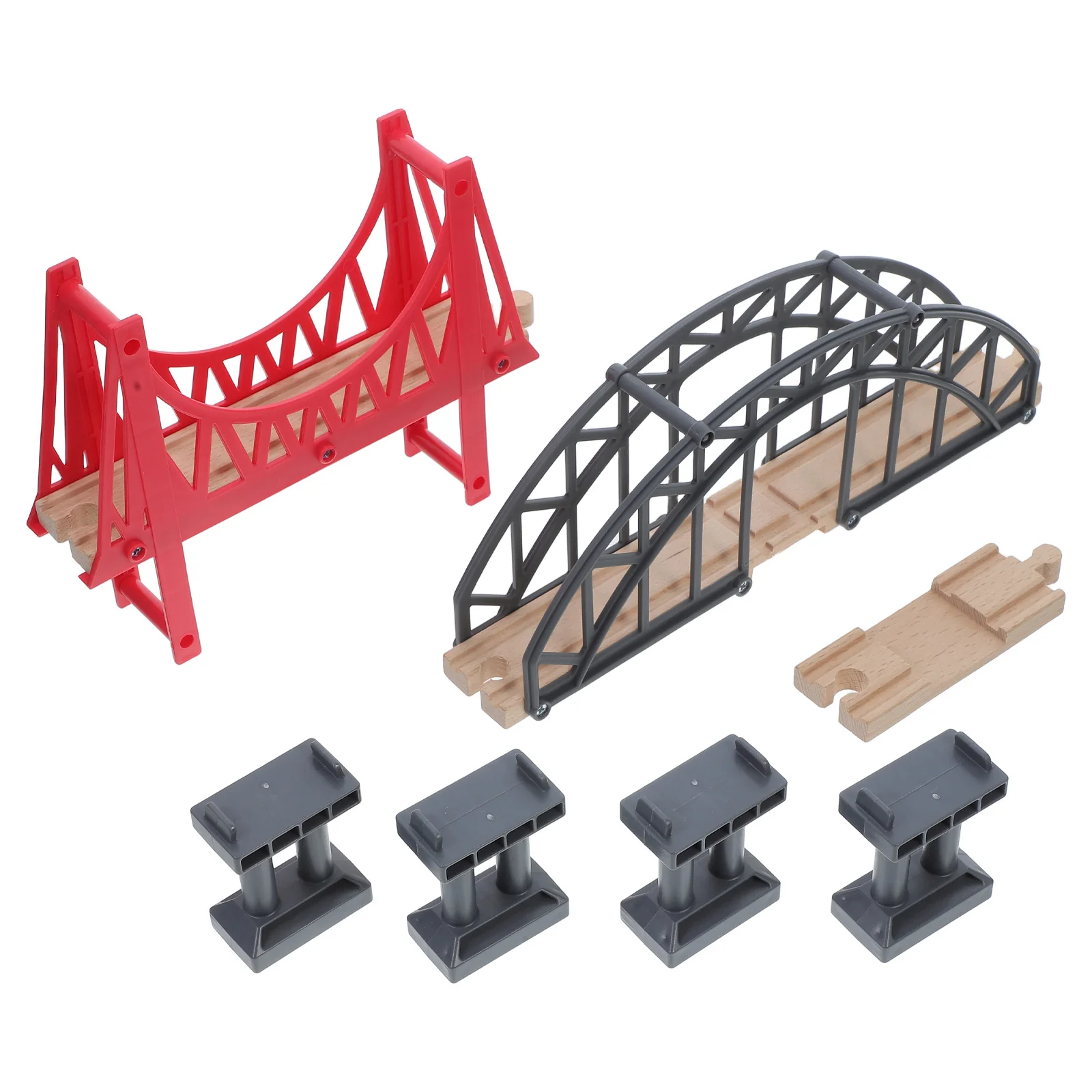 Train Track Trains Toy Bridge Supports Wood Wooden Plastic Model Tunnel Child Hanging