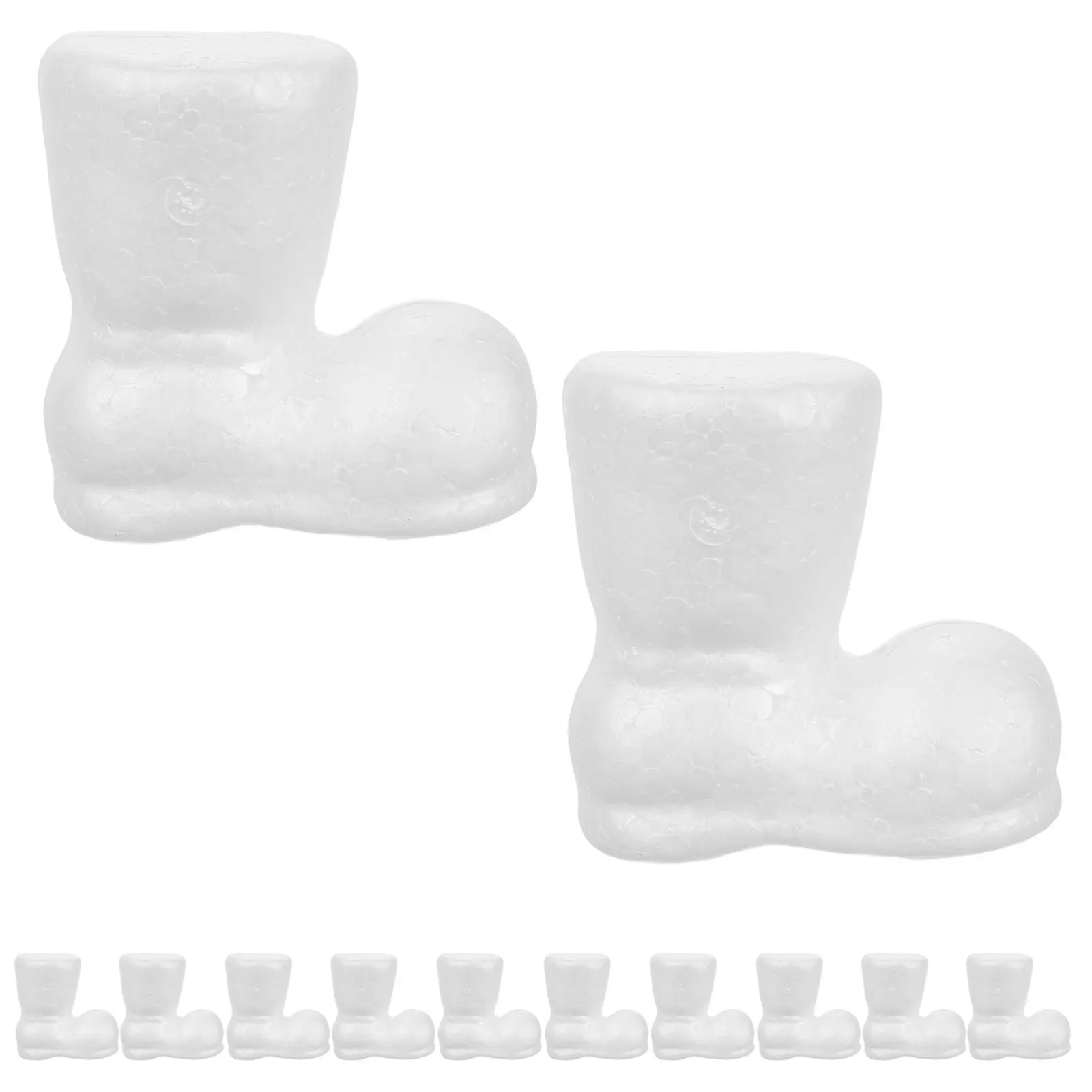 12Pcs Polystyrene Foam Christmas Boots Miniature Blank Foam Shoes for DIY Xmas Projects Holiday Craft Supplies