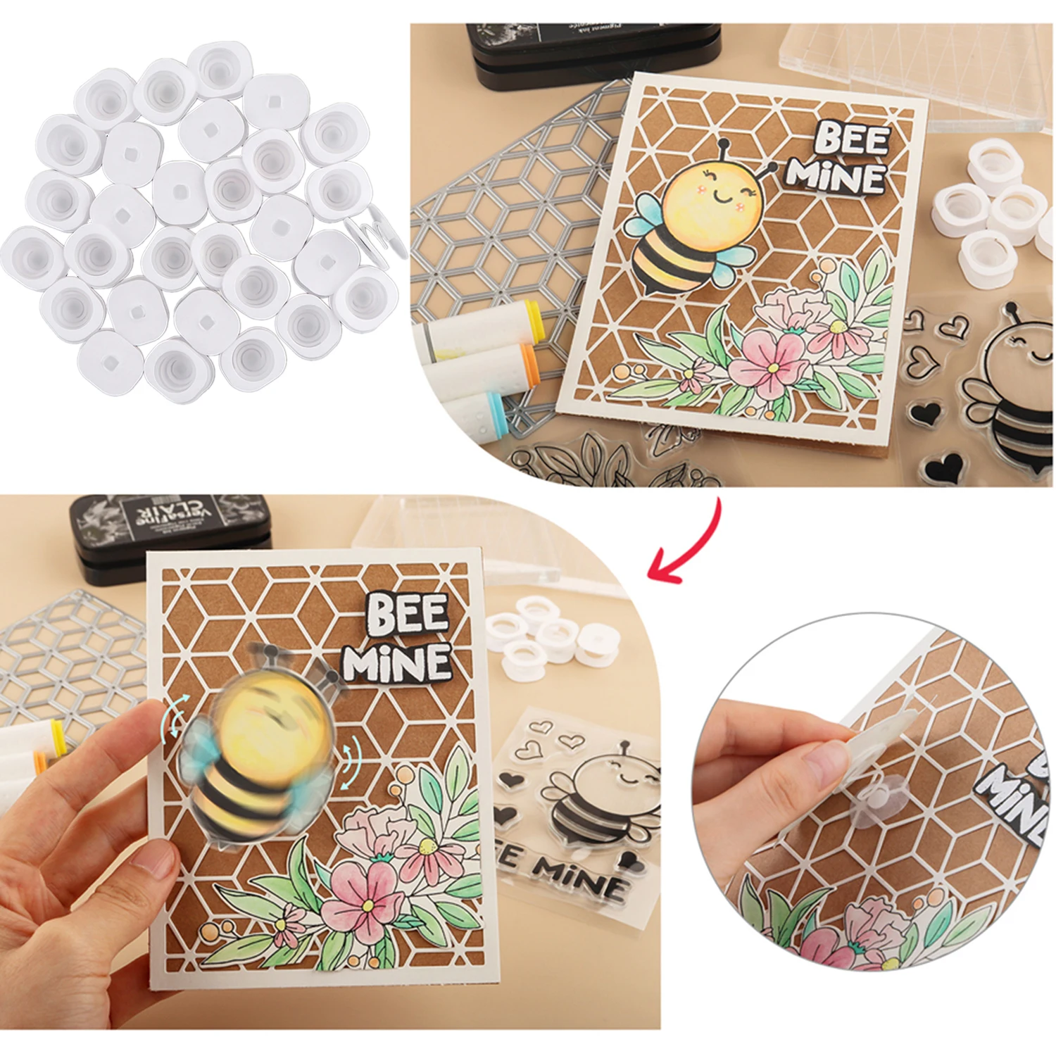 90-300pcs Mini Action Wobbles  Self-Adhesive Plastic Wobble Springs Tools To Create A Moving Element On Interactive Cards